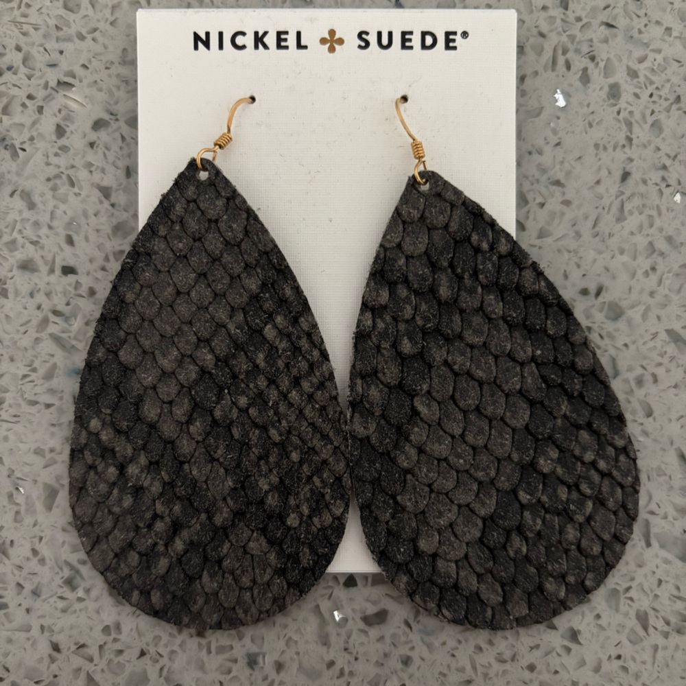 Nickel + Suede leather earrings
